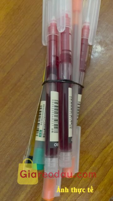Giảm giá [Mã giảm 44%] Bút bi nước văn phòng mực gel 0.5mm Deli màu đỏ nhanh khô viết thư pháp ống bút liền lâu hết mực S856. Shoppp đóng gói rất cẩn thận, giao hành đúng như đơn đã đặt,. 
