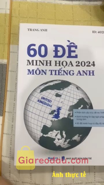 Giảm giá [Mã giảm 23%] Sách-  60 Bộ Đề Minh Họa Môn Tiếng Anh Năm 2024- Luyện Thi Trắc Nghiệm THPT Quốc Gia. Sao phẩm tốt đáng giá tiền Lần sau mình sẽ tiếp tục ủng hộ. 