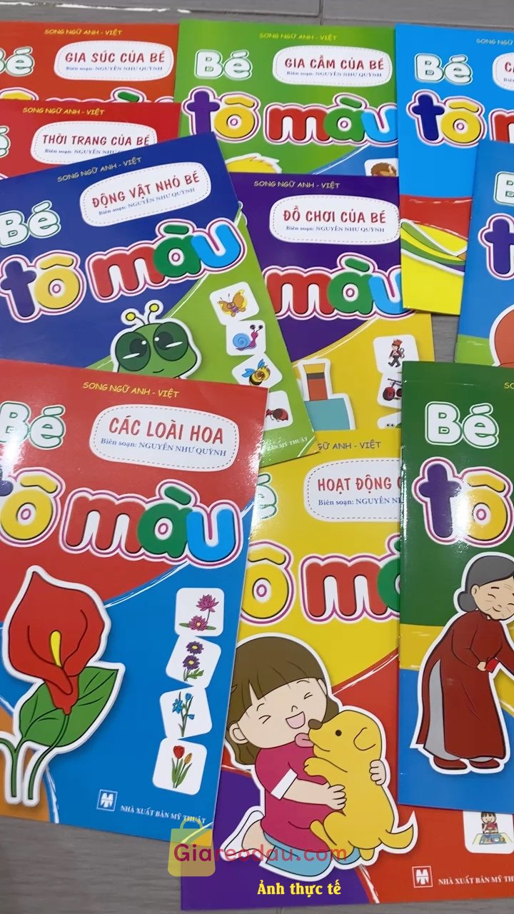 Giảm giá [Mã giảm 50%] Sách – Bộ 10 Cuốn Bé Tập Tô Màu – Dành Cho Trẻ 3-4-5-6 Tuổi. 10 chủ đề khác nhau cho bé tập làm quen và tô màu, giấy mỏng.. Mình. 