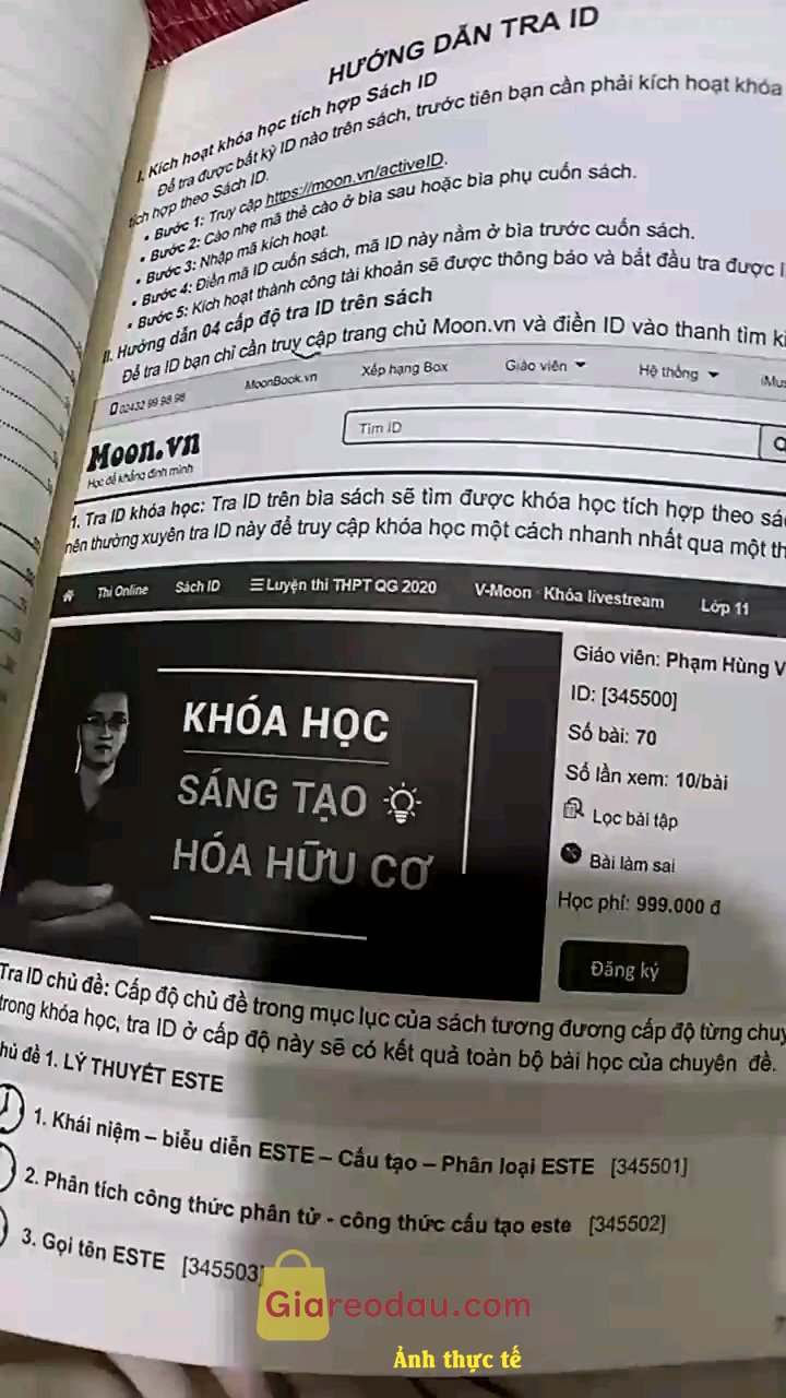 Giảm giá [Mã giảm 26%] Sách hoá học luyện thi thpt quốc gia và đánh giá năng lực 2023 - 3000 câu hỏi lý thuyết hữu cơ lớp 12.. Sách sịn lắm nha mn oii. Giá lại hợp lý nữa. Ncl không có gì để. 