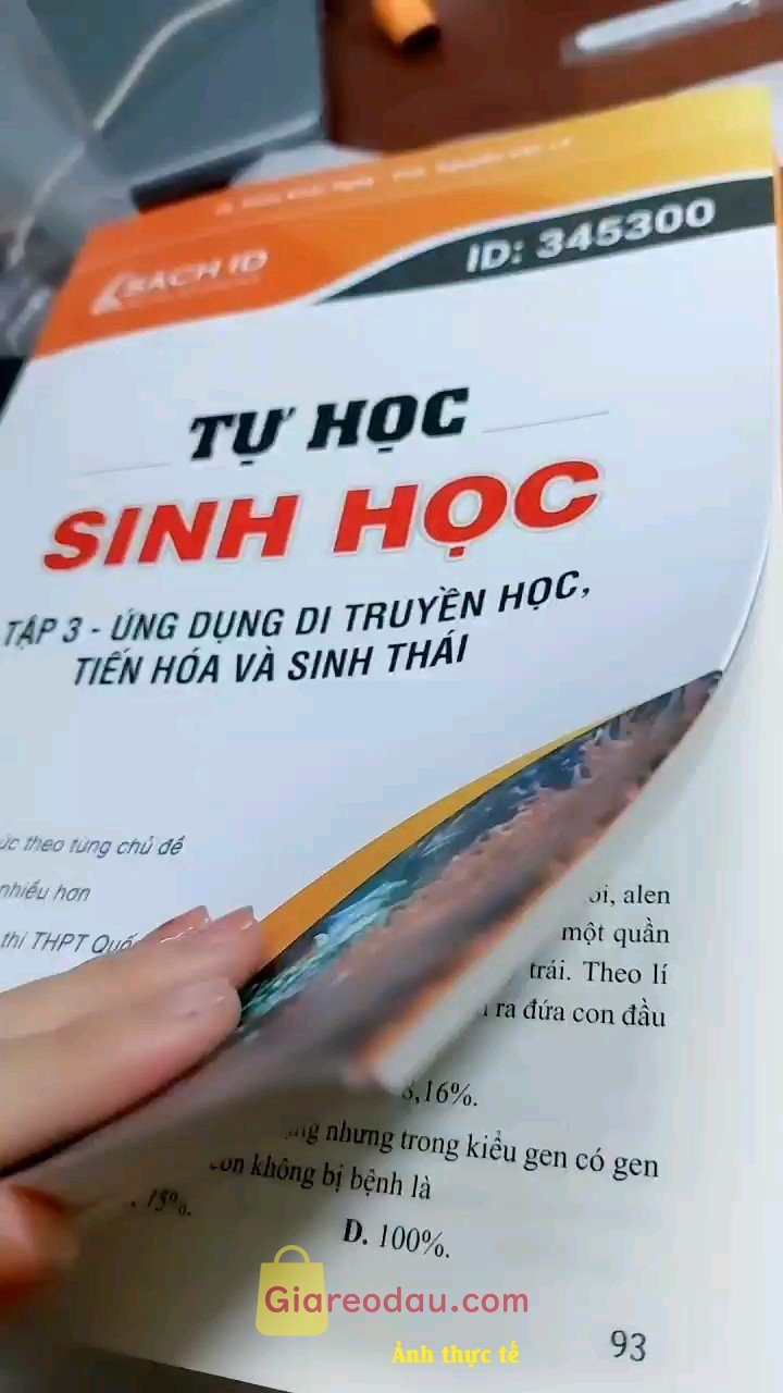 Giảm giá [Mã giảm 26%] Sách ID luyện thi THPT quốc gia 2021 môn Sinh Tự học Ứng dụng Di truyền học Tiến hóa và Sinh thái (thầy Nghệ). Giao hàng siêu nhanh, sách in bao bìa rất đẹp, kiến thức đầy đủ,. 