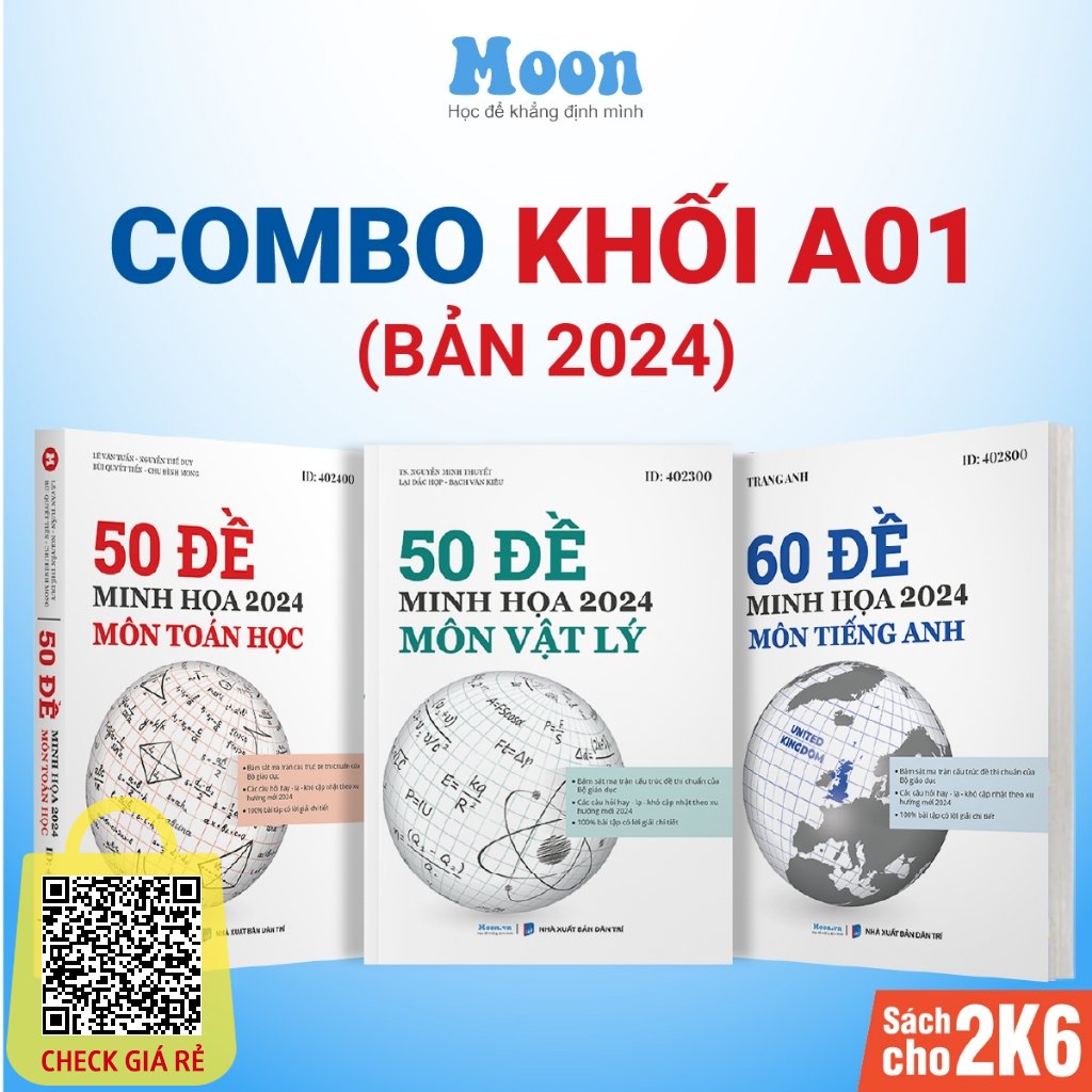 Bo de trac nghiem khoi A1: 3 Sach luyen de minh hoa on thi tpht mon toan ly anh
