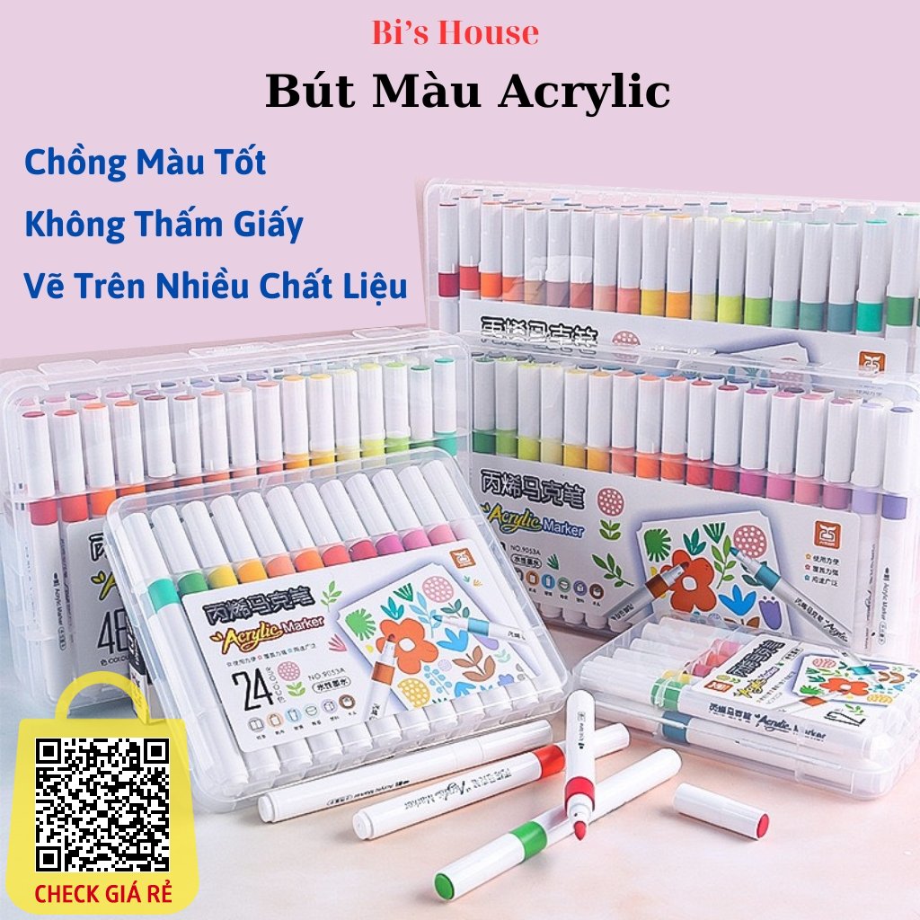 Bút Màu Acrylic Vẽ Được Trên Nhiều Chất Liệu Đồ Chơi Mỹ Thuật