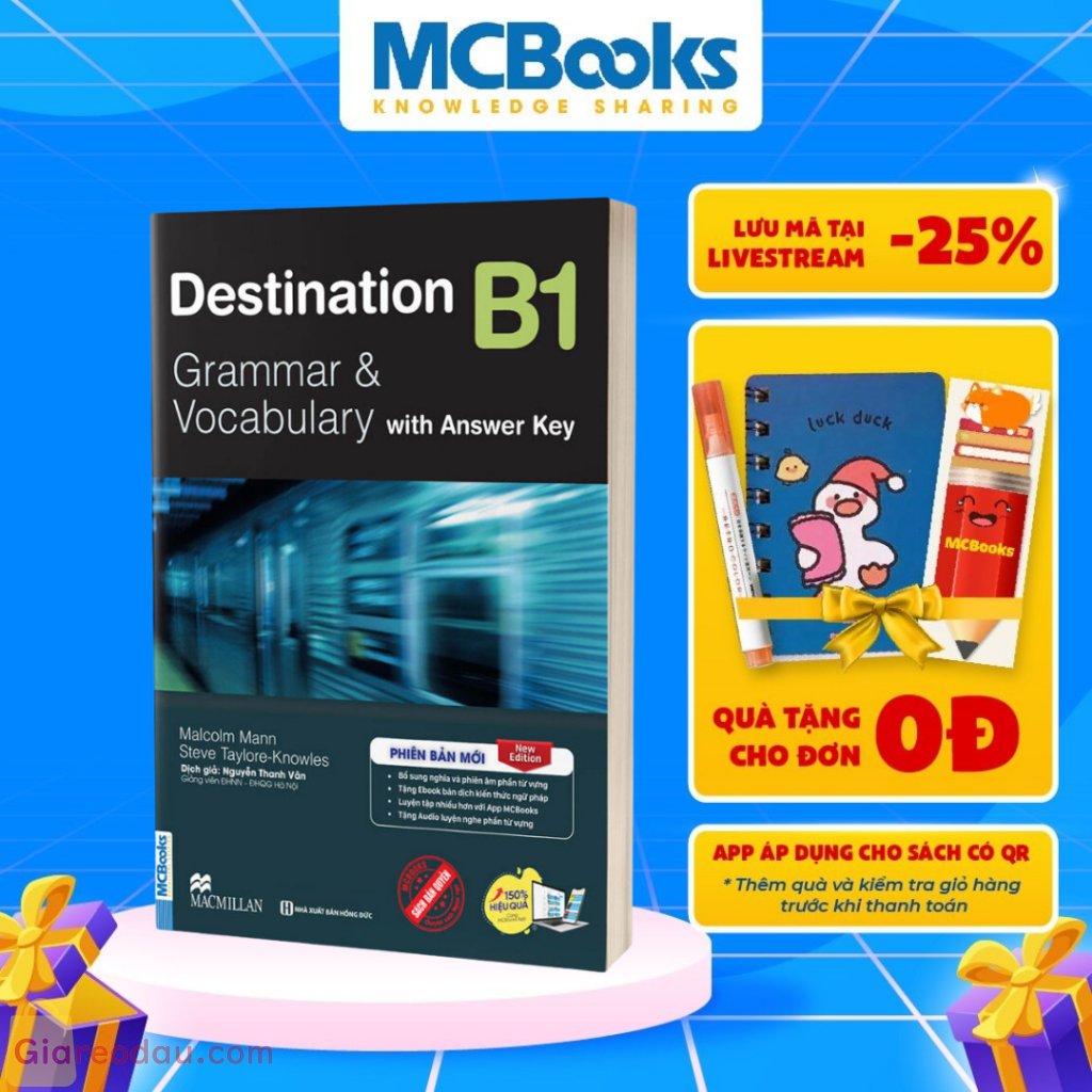 Destination B1: Grammar & Vocabulary được thiết kế dành cho những người chuẩn bị thi B1 - FCE. Cuốn sách tập trung vào n