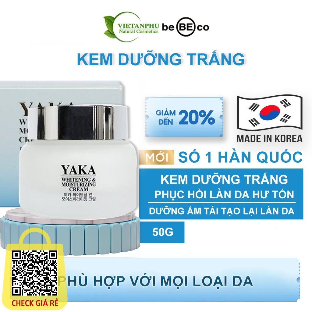 Kem dưỡng trắng & Cấp ẩm phục hồi da YAKA Whitening & Moisturizing Cream