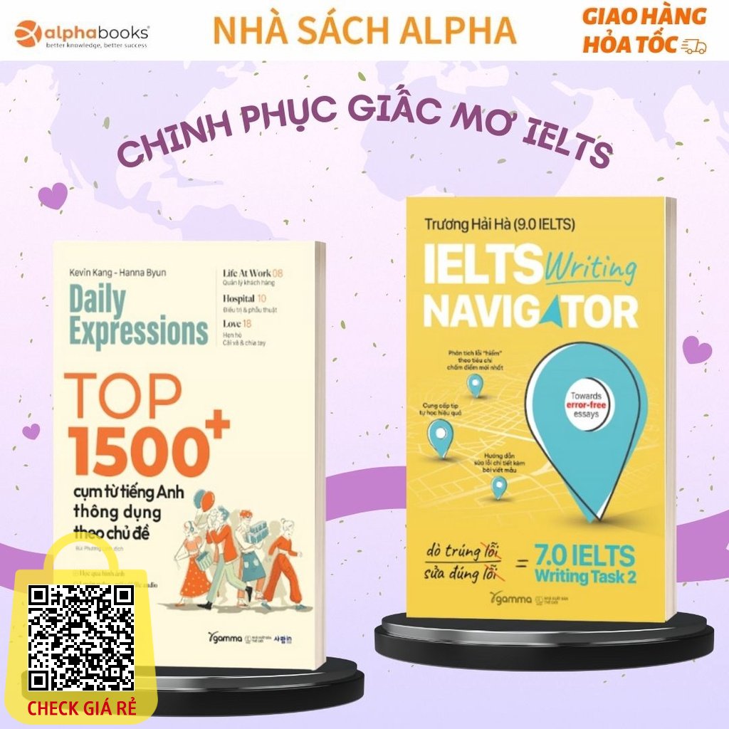 Lẻ/Combo 2 Sách: Top 1500 Cụm Từ Tiếng Anh Thông Dụng + IELTS Writing Navigator