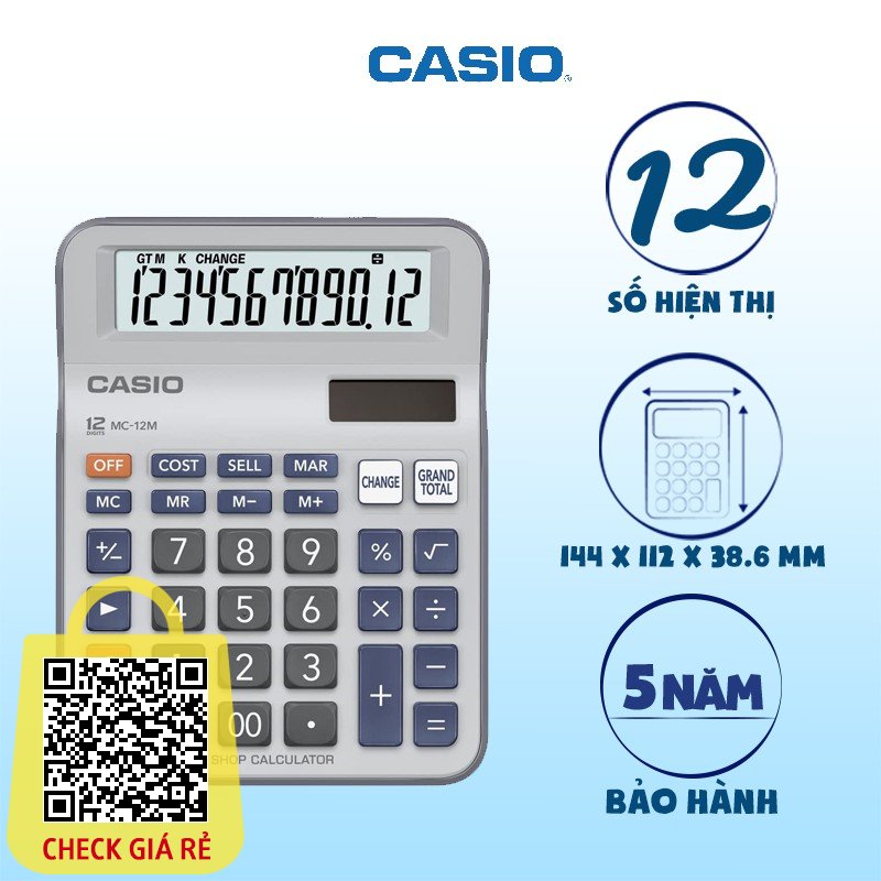 may tinh casio mc 12m chuyen dung danh cho shop ban hang