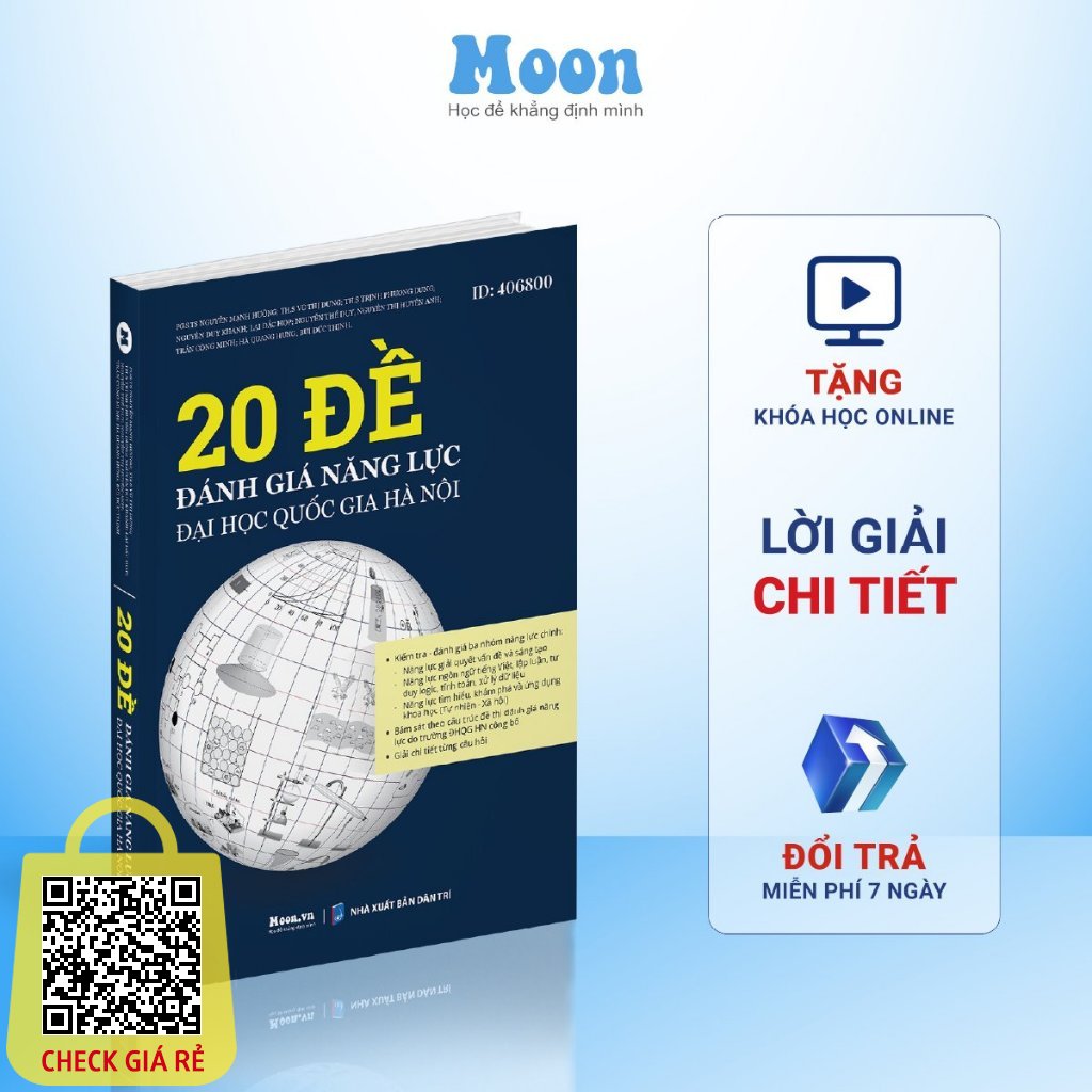 Sách 20 đề ôn thi đánh giá năng lực(đgnl) 2024, ĐHQG Hà Nội