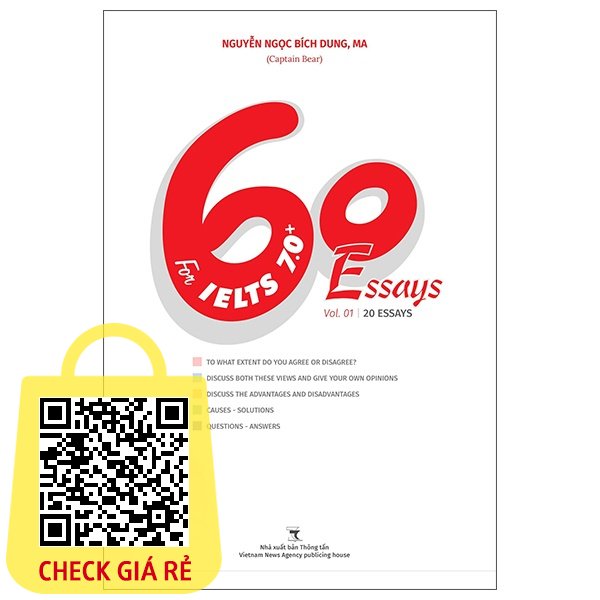 Sách 60 Essays For IELTS 7.0+ - Vol.01 | 20 Essays