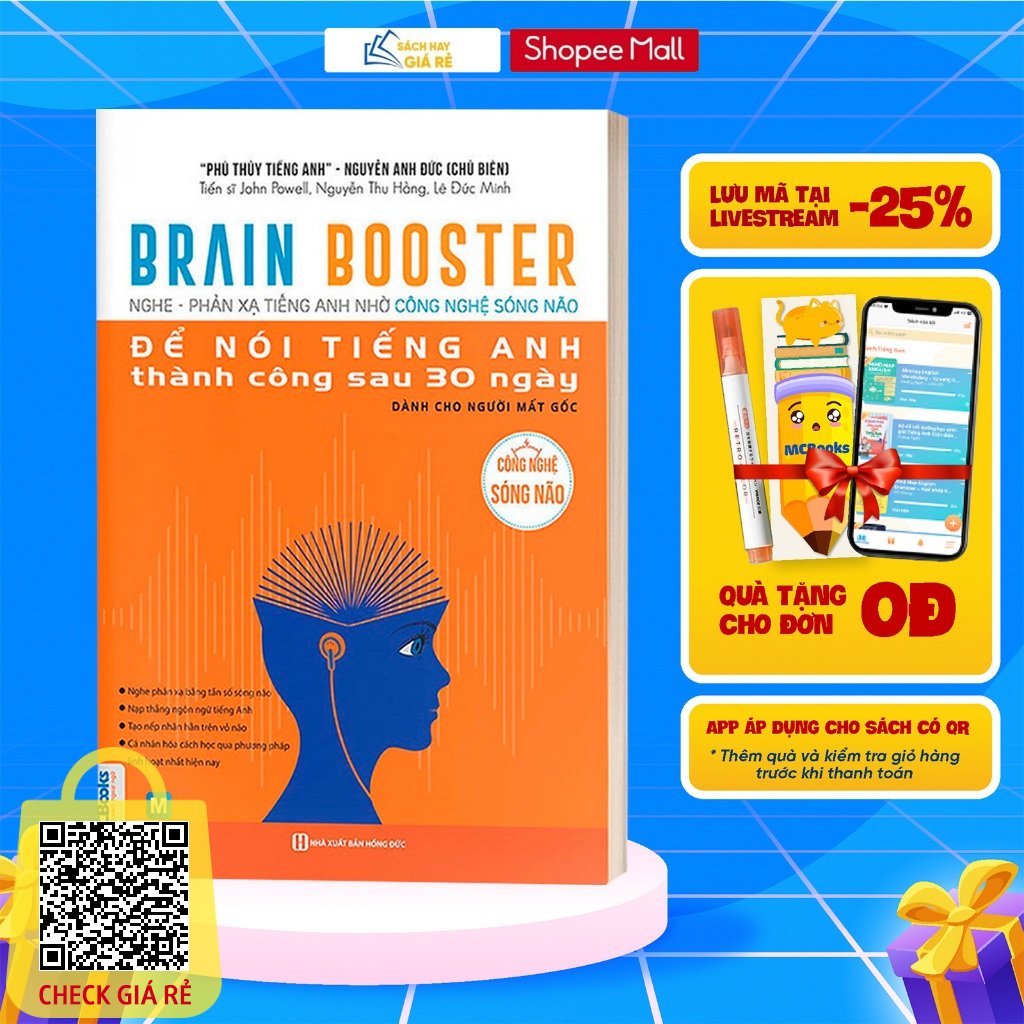 Sách Brain Booster - Nghe Phản Xạ Tiếng Anh Bằng Công Nghệ Sóng Não - Để Nói Tiếng Anh Thành Công Sau 30 Ngày