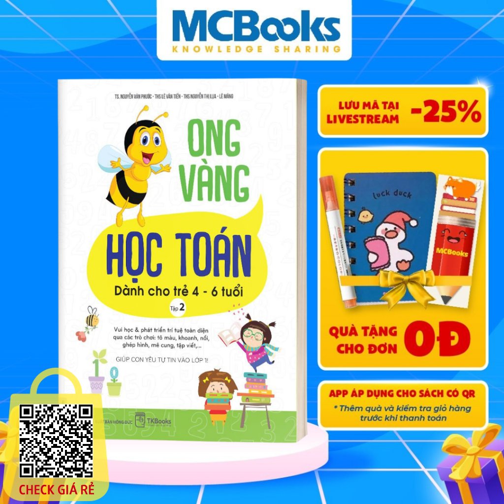Sách Ong Vàng Học Toán Dành Cho Trẻ 4-6 tuổi Tập 2 - Học Kèm App Online