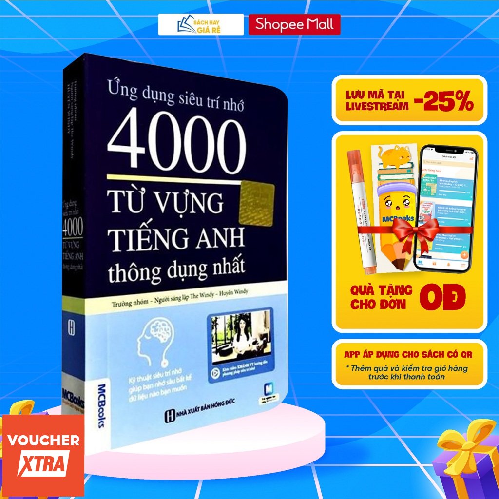 Sách Ứng Dụng Siêu Trí Nhớ 4000 Từ Vựng Tiếng Anh Thông Dụng Nhất