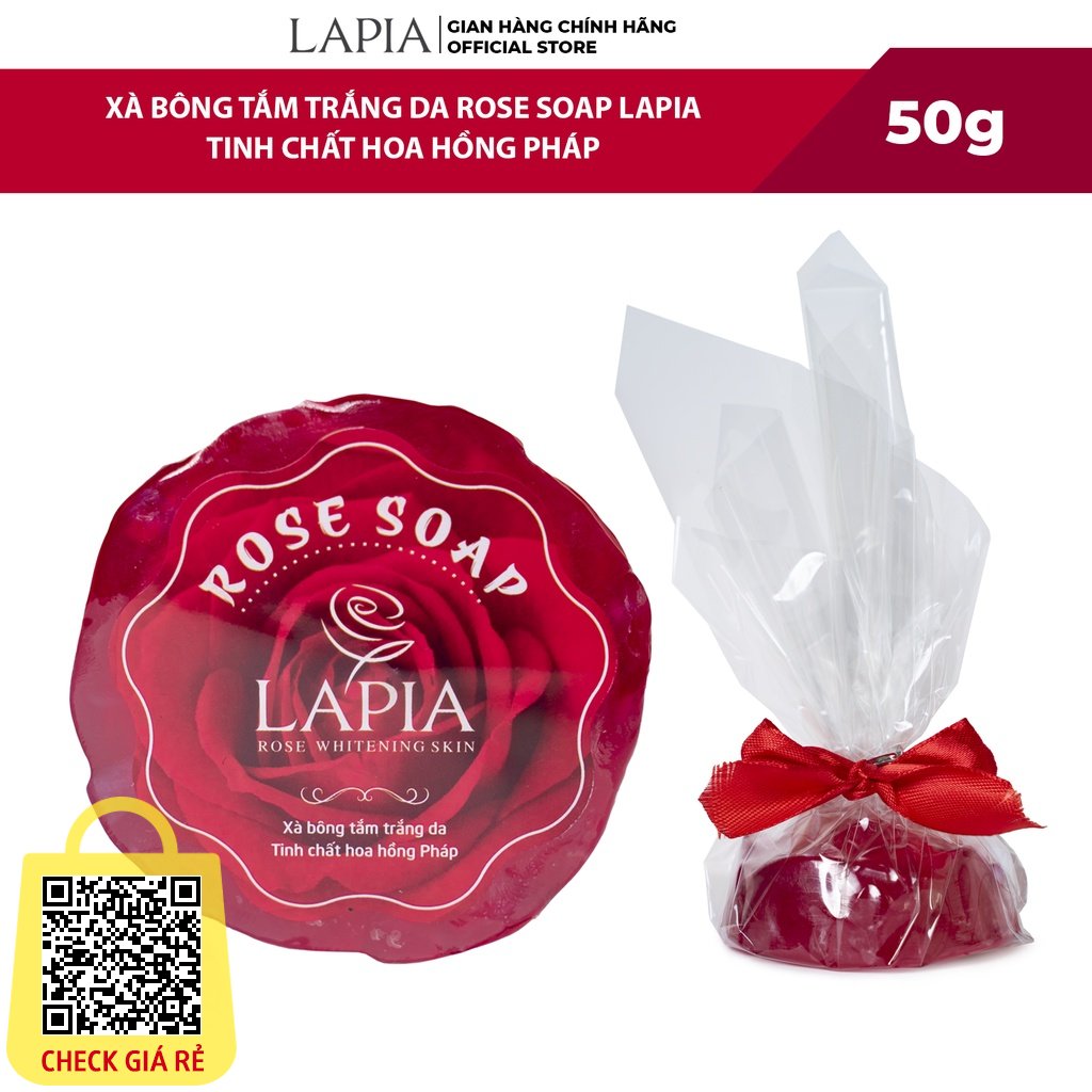 Xa Bong Tam Trang Da Rose Soap Lapia Tinh Chat Hoa Hong Phap 50g